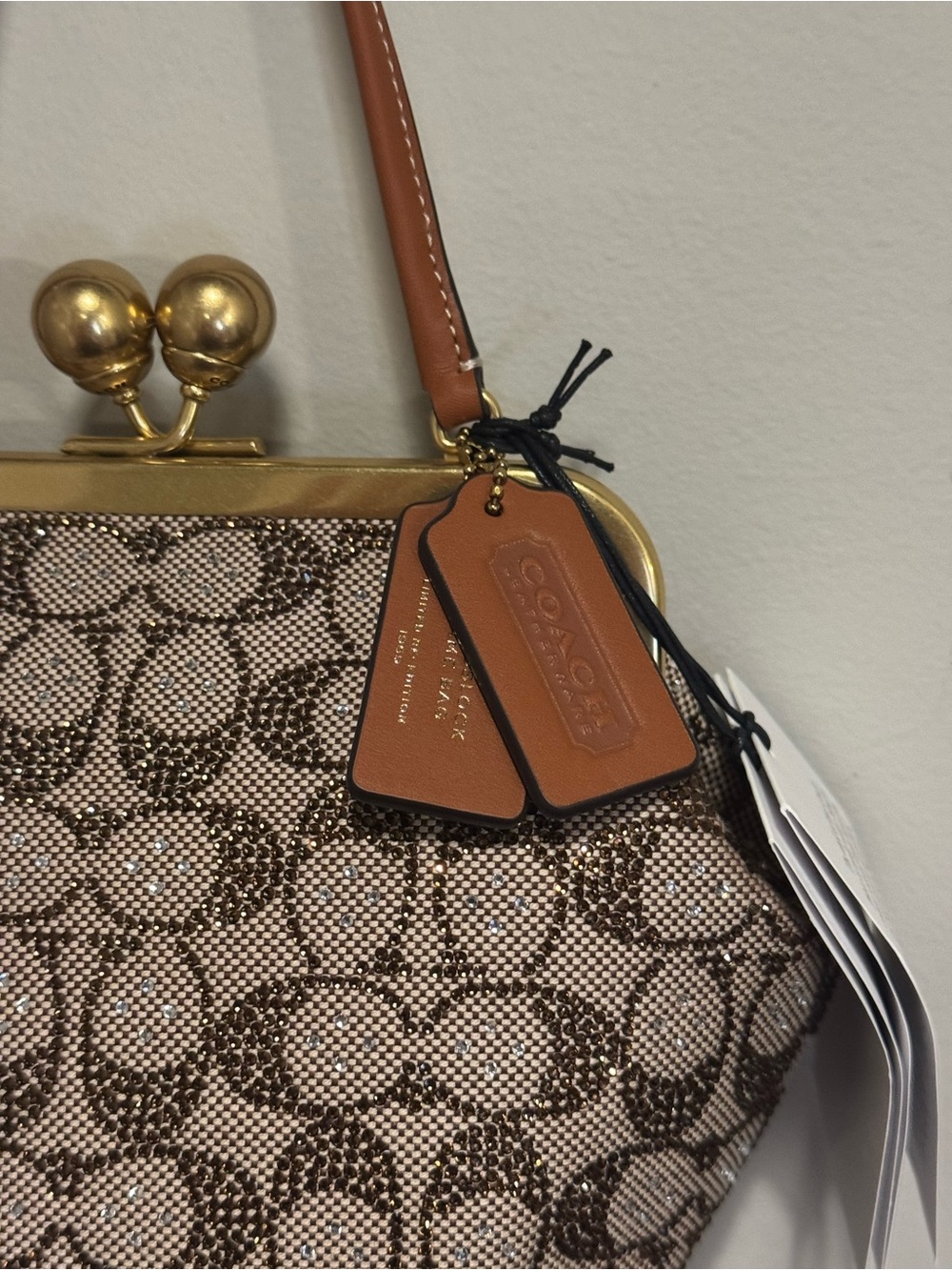 Coach Kisslock Frame Bag 16 in Signature Crystal Monogram - Picture 3 of 9